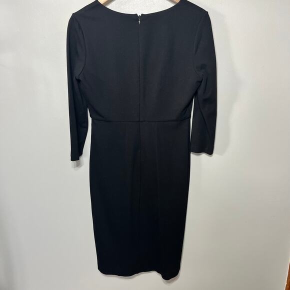 Boston Proper Dress Little Black Form Fitted Scoop Neck Evening Office Dressy 8 - Picture 3 of 6